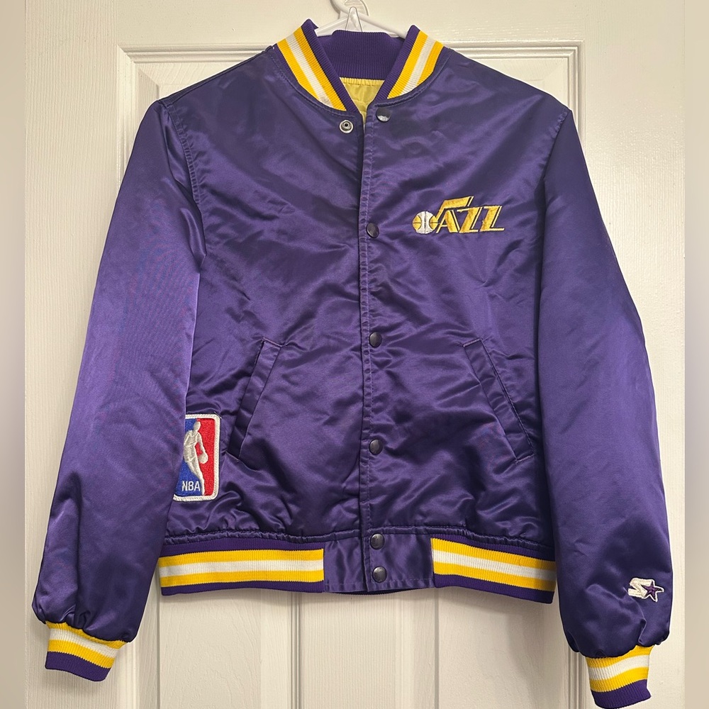 STARTER Purple and Yellow Puffer Jacket with Retro Style